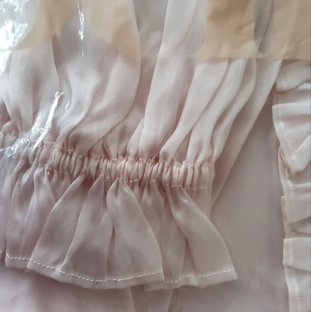Selkie The Silk Satin Paper Doll Blouse Peach - Picture 13 of 16